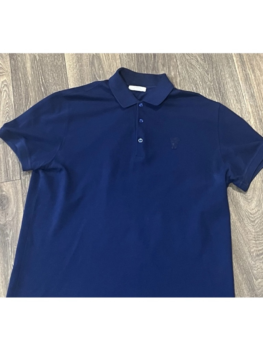 Versace Collection Navy Blue Medusa Head Polo Shirt - Luxury Pique Cotton